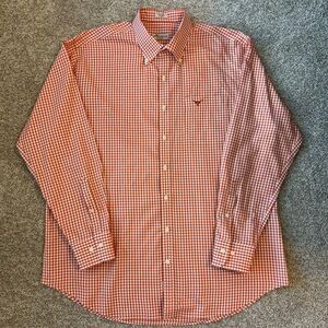 Peter Millar/ Texas Longhorns Nanoluxe Gingham Button  Down Shirt Men's X-Large